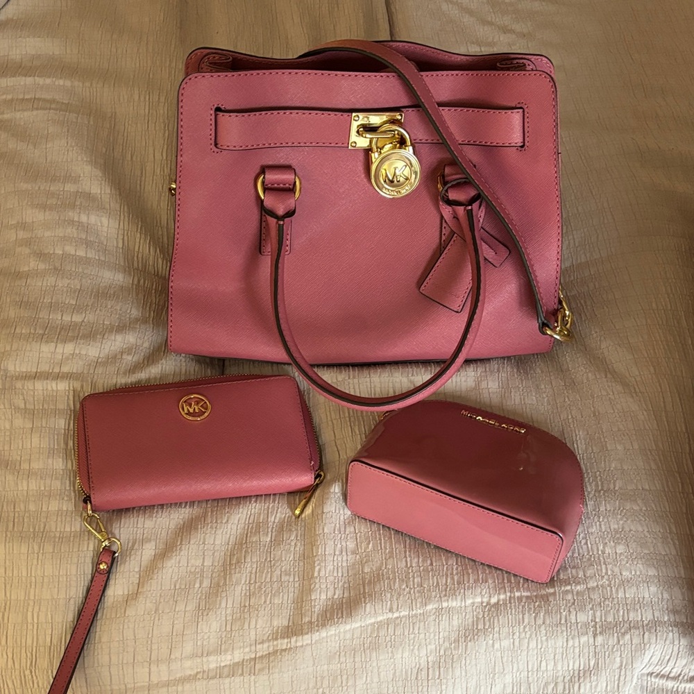 Michael Kors HamiltonPink Women's Bag Set and dust bag